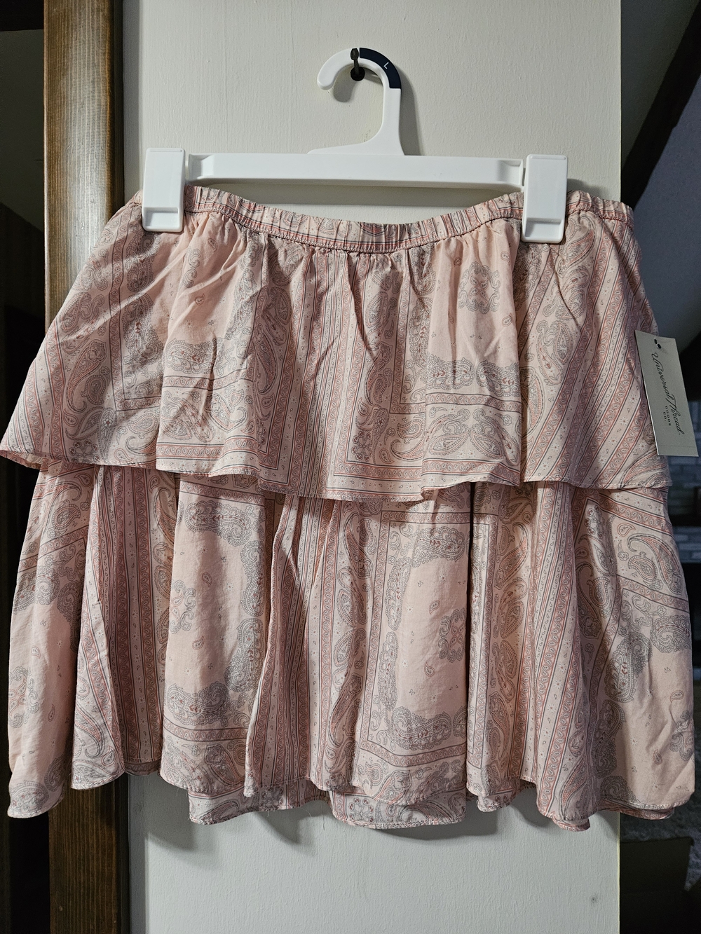 Universal Thread Pink Paisley Tiered Midi Skirt